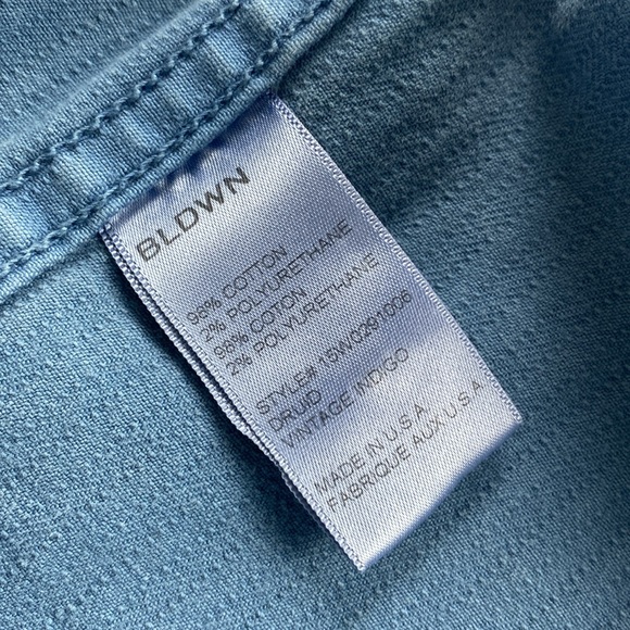 BLDWN Druid Woven Striped Collared Long Sleeve Button Up Jacket (Vintage Indigo) - Picture 15 of 16